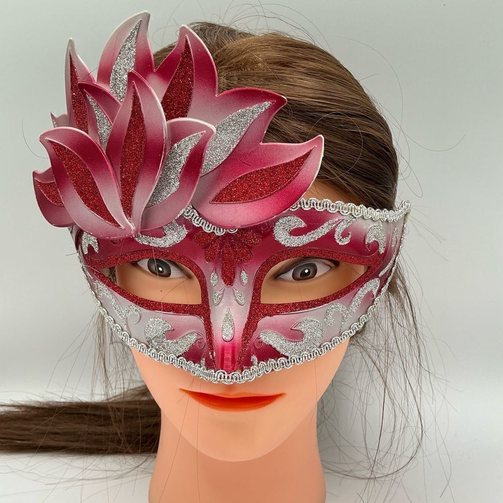 Red and Silver Masquerade Mask